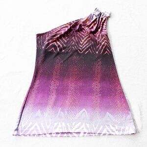 Vintage Y2k One Shoulder Purple Geometric Print Top